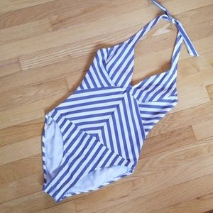 Red Carter One piece V-neck Halter Swimsuit